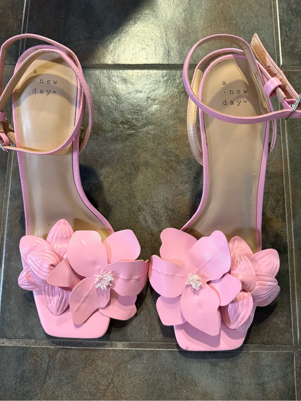 a new day Pink Floral Strap Heels